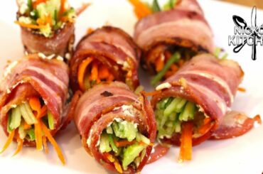 🥓 Bacon Wrapped Keto Sushi 🍣 Keto & Low Carb Snack