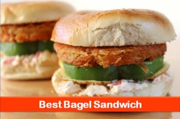 Best breakfast ideas:Easy bagel egg sandwich recipe with hash browns & cream cheese-let's be foodie