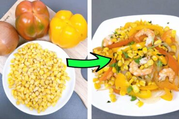 High Protein Lunch Ideas For Weight Loss - SHRIMP with PEPPERS Recipe