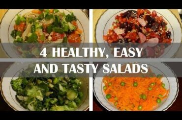 4 Healthy, Tasty and Easy Salads | Weight loss salad recipe for dinner|Easy Salad Recipes