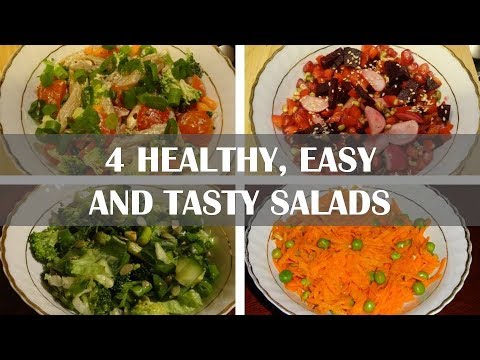 4 Healthy, Tasty and Easy Salads | Weight loss salad recipe for dinner|Easy Salad Recipes 4 Healthy, Tasty and Easy Salads | Weight loss salad recipe for dinner|Easy Salad Recipes