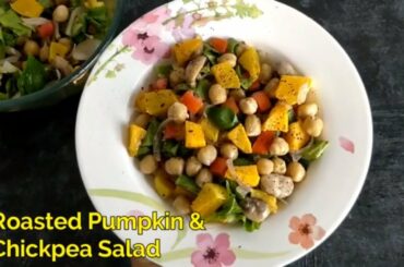 Roasted Pumpkin & Chickpea Salad, Healthy and yum vegan salad recipe