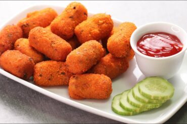 POTATO NUGGETS RECIPE | SPICY POTATO NUGGETS | HOW TO MAKE POTATO SNACKS RECIPES I EGGLESS