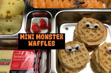 Halloween mini monster waffles!  | Easy and healthy kids lunch bento | Week 7, Lunch 5