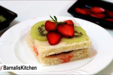 Sandwich - Fruits Sandwich Recipe -No fire cooking Recipe   Fruits Sandwich Recipe