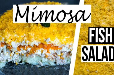 Mimosa Recipe | How To Make Layered Fish Salad At Home | Holiday Dishes | JustaFood