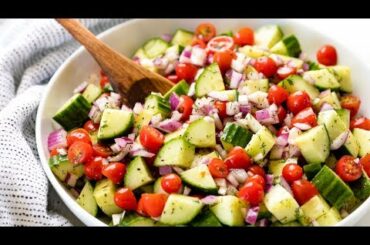 How to Make Easy Cucumber Tomato Salad | The Stay At Home Chef