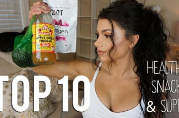 TOP 10 HEALTHY Snacks/Meal Ideas & Supplements I Eat in a Day! | Kayleigh Noelle