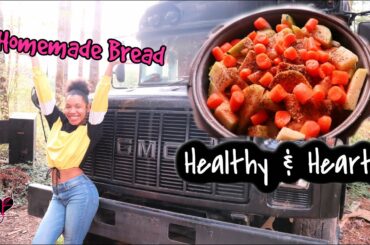 Soup w/ HOMEMADE BREAD | Easy Fall Recipes | Cook w/ me x Syn Cty Bus Life