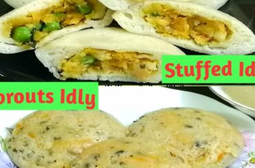 Super Healthy idly in 2 styles,  Stuffed idly and Sprouts idly // Low calorie breakfast//