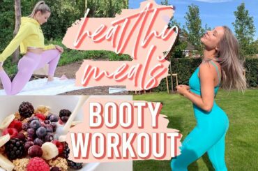 HEALTHY MEALS, GLUTE WORKOUT, MY STRETCHING ROUTINE, and more! | REALISTIC DAY IN THE LIFE VLOG