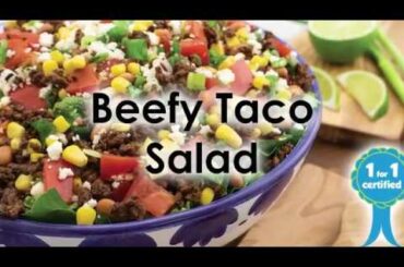 Beefy Taco Salad 1-Minute Recipe Video | ONIE Project