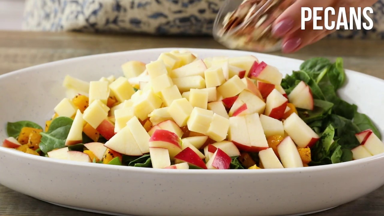 How to Make Fall Chopped Salad with Spinach, Butternut Squash, Apples & Cheddar | EatingWell How to Make Fall Chopped Salad with Spinach, Butternut Squash, Apples & Cheddar | EatingWell