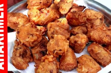 Fried Bread With Papaya Pickle - នំប៉័ងចៀនសាច់ជ្រូកនិងជ្រក់ល្ហុង - Khmer food - ម្ហូបខ្មែរ