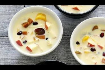 Fruity custard with condensed milk---- healthy dessert recipe..