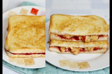 Peanut Butter & Strawberry Jam Grilled Sandwich Recipe