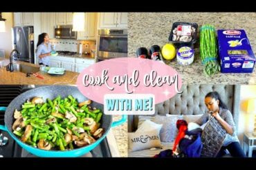 COOK AND CLEAN WITH ME 2018 | SPEED CLEANING MOTIVATION | HEALTHY DINNER IDEA