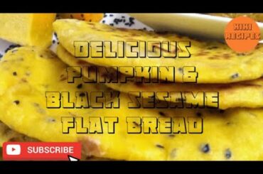 Delicious pumpkin & black sesame flat bread/சுவையான பூசணி மற்றும் கருப்பு எள் ரொட்டி