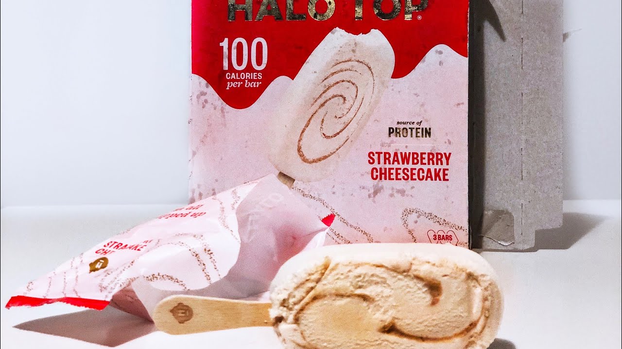 NEU! HALO TOP STRAWBERRY CHEESECAKE Low Calorie Eis am Stiel TEST NEU! HALO TOP STRAWBERRY CHEESECAKE Low Calorie Eis am Stiel TEST