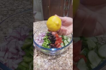 Fresh & Healthy Greek salad + Dressing  by ate ellyn Mañoso