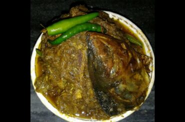 Easy Healthy n tasty / Hot n Spicy  - Taro leaves & Hilsa heads stir fry #Reshmikitchenfoodnfun