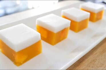Mango Coconut Jelly (Agar Agar) Recipe วุ้นมะม่วง - Hot Thai Kitchen