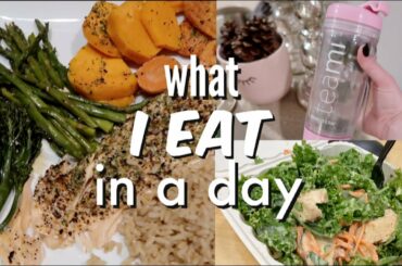 What I Eat in a Day | healthy recipes, meal prepping, how to eat healthy at work, grocery haul!