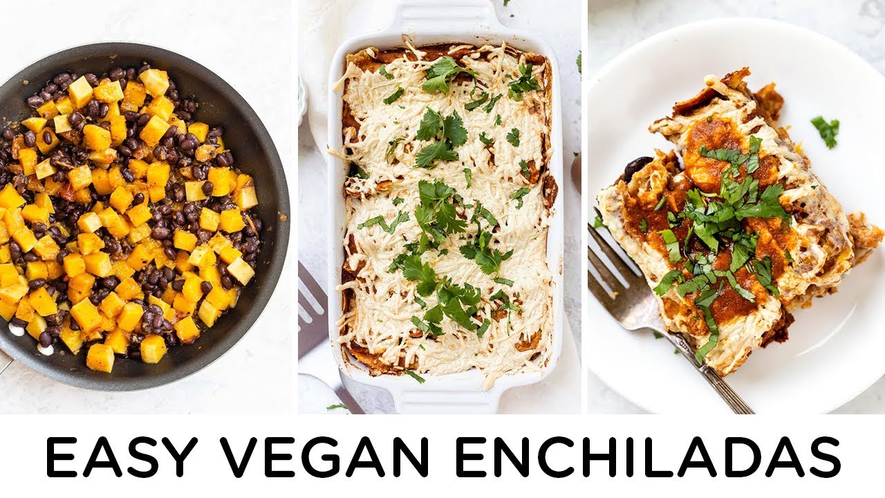 EASY VEGAN ENCHILADAS ‣‣ with black beans & butternut squash EASY VEGAN ENCHILADAS ‣‣ with black beans & butternut squash