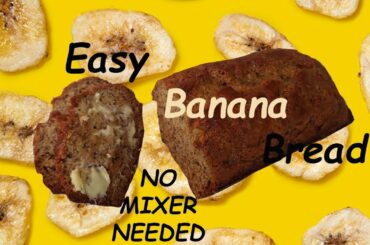 🍌🍞EASY BANANA BREAD RECIPE // NUT FREE // NO MIXER NEEDED