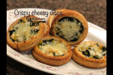 Crispy Cheesy Discs / Easy Evening Snacks / Indian Bread Appetizer / Healthy Baked Recipe