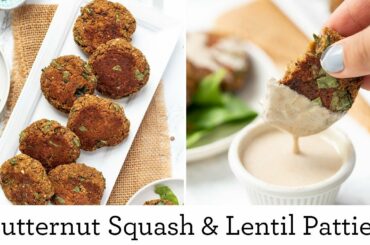 BUTTERNUT SQUASH & LENTIL PATTIES | healthy vegan dinner idea