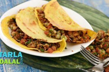 Stuffed Chila (Healthy Cheela Snack Recipe), Chilla by Tarla Dalal