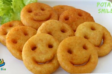 Homemade Potato Smiley / Emoji Fries Recipe || Easy Evening snacks idea for kids , পটেটো স্মাইলি