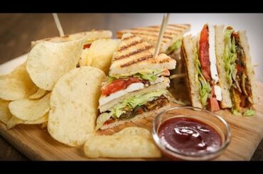 Veg Club Sandwich Recipe | Quick Breakfast / Tiffin / Snack Recipe | The Bombay Chef - Varun Inamdar