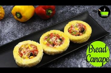 Bread Canapes | Veg Rings | Instant Breakfast | Healthy Snacks Recipe | Bread Appetizer Recipes
