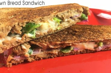 Veg Sandwich Recipe With Cheese And Veg Mayonnaise | Healthy Brown Bread Sandwich  | Food Pataka