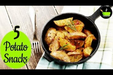 5 Easy Potato Snacks Recipes | Potato Wedges | Honey Chilli Potato | Potato Balls | Evening Snacks