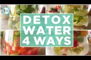 Detox Water 4 ways (For weight loss and healthy glowing skin) Recipe By Healthy Food Fusi | HD 2019