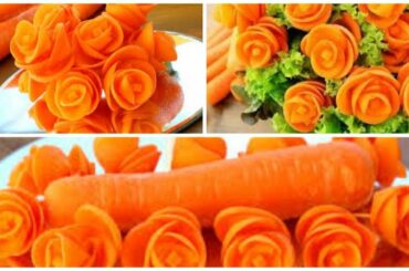 Super Salad Decoration Ideas - Carrot Rose Carving Garnish