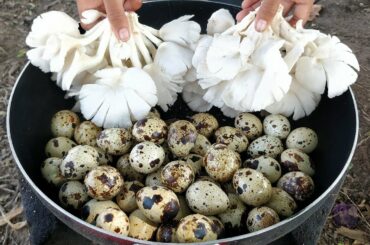 Healthy Quail Eggs Fried Mushroom Recipe | Kdeb Cooking