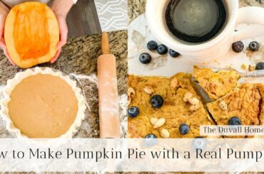 How to Make Pumpkin Pie with a Real Pumpkin | Healthy Breakfast Pumpkin Pie & Crust Tutorial
