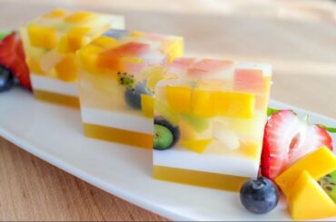 Agar Jelly Fruit Cake Recipe เค้กวุ้นผลไม้ - Hot Thai Kitchen!