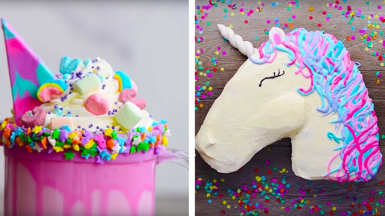 10 Amazing Unicorn Themed Dessert Recipes | DIY Homemade Unicorn Buttercream Cupcakes by So Yummy 10 Amazing Unicorn Themed Dessert Recipes | DIY Homemade Unicorn Buttercream Cupcakes by So Yummy