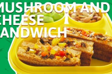 4 Minute Easy Mushroom Cheese Sandwich - मशरुम चीज़ सॅन्डविच - Tiffin Box Recipe for Kids