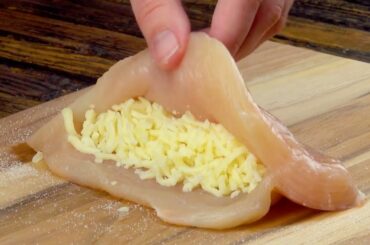 Fill The Chicken With Cheese And Fold It. So Easy & Delicious!