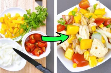 Healthy Chicken Salad Recipes 🐔 Mango chicken salad (390 calories)
