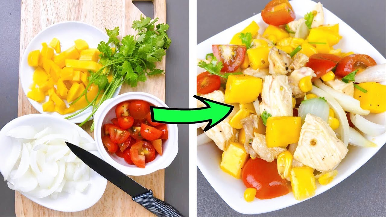 Healthy Chicken Salad Recipes 🐔 Mango chicken salad (390 calories) Healthy Chicken Salad Recipes 🐔 Mango chicken salad (390 calories)