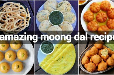 6 moong dal recipes collection | moong dal breakfast | moong dal sweets | moong dal snacks