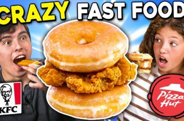 Generations React To CRAZY Fast Food (KFC Donut Sandwich, Pizza Hut Cheez It Pizza)
