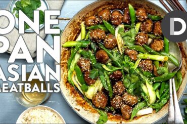 ONE PAN Sticky Asian Meatballs Recipe!